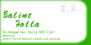 balint holla business card